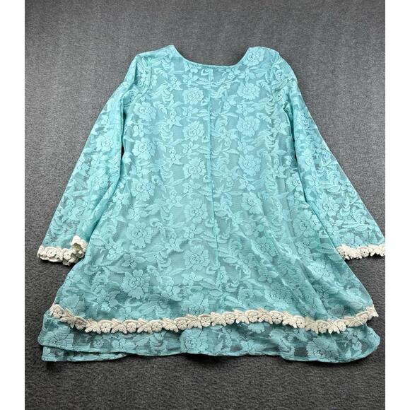 J&M Women's Light Blue Lace Long Sleeve Blouse Size Large - Picture 7 of 7